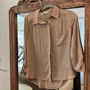 Beige button up blouse